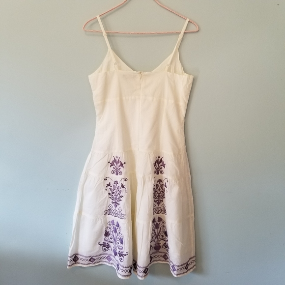 David Bitton White and Purple Embroidered Sun Dress - Picture 2 of 6